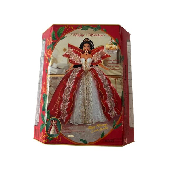 MATTEL Happy Holidays Hallmark Brunette 1997 Limited Edition RARE Error Doll NEW - Picture 2 of 7